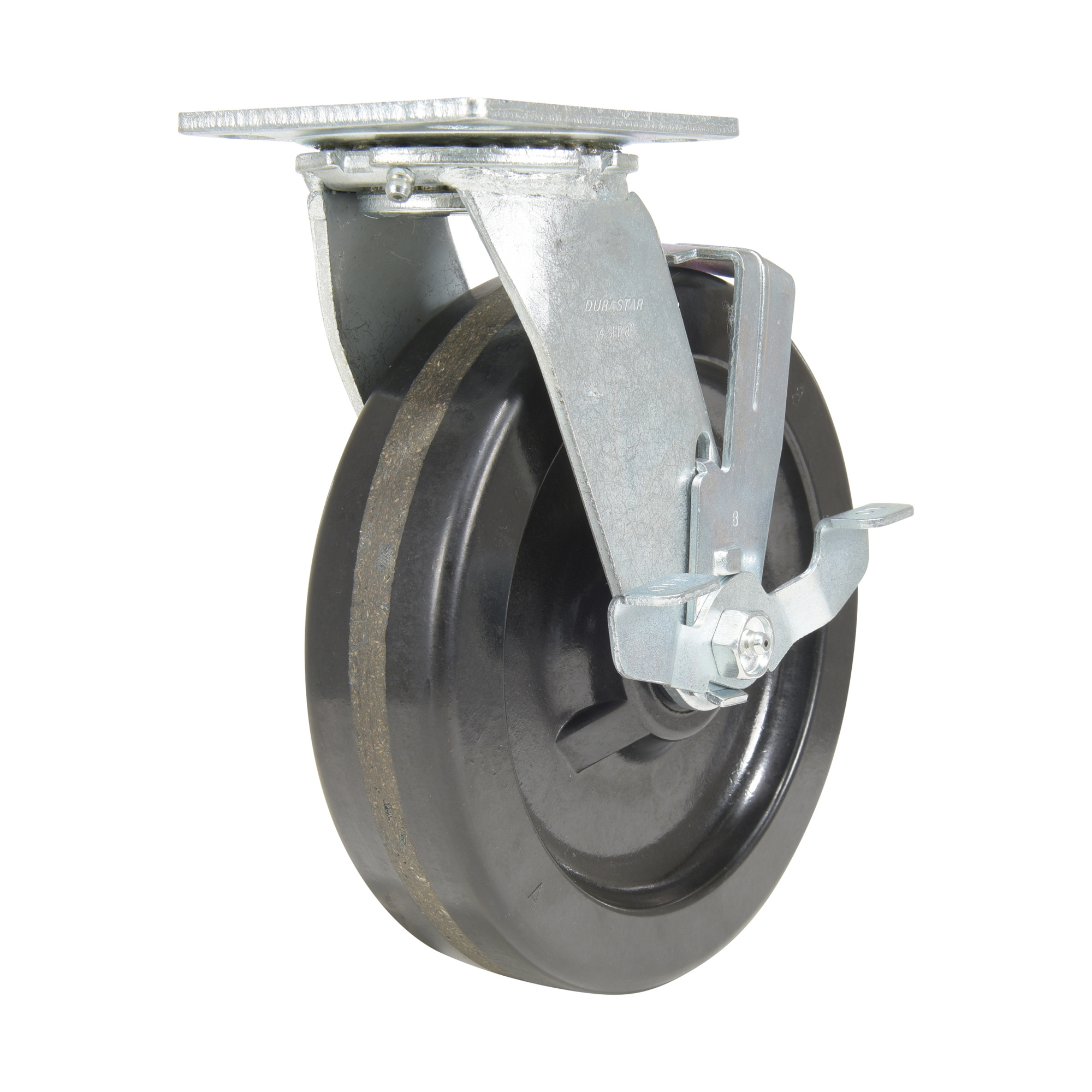 Vestil Phenolic Swivel With Brake Caster 8 In. Diameter x 2 In. Width 1250 Lb. Capacity Black